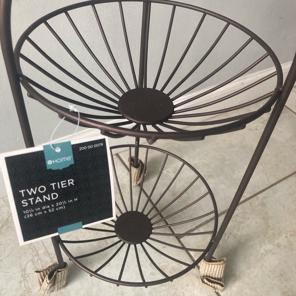 Two-Tier Metal Stand - Bronze
